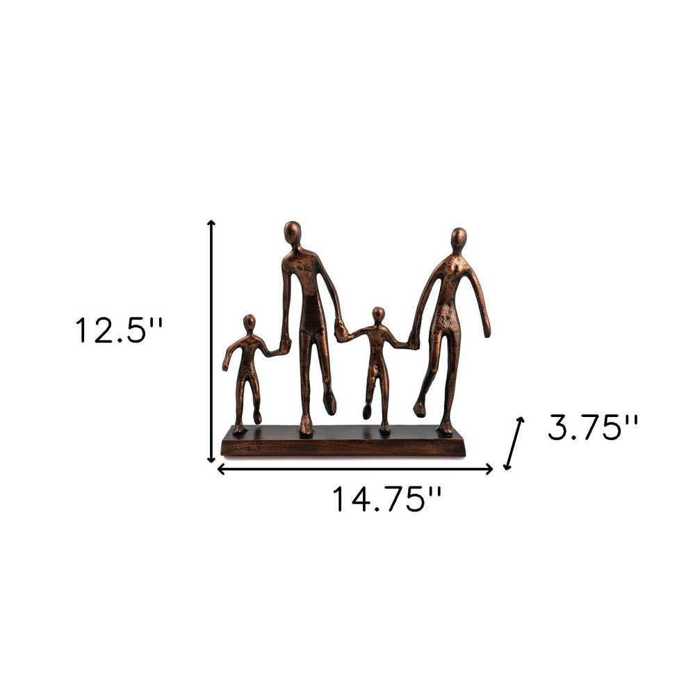 13" Copper Aluminum People Tabletop Sculpture HomeRoots
