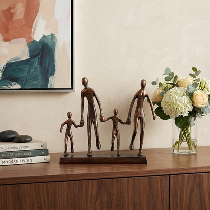 13" Copper Aluminum People Tabletop Sculpture HomeRoots