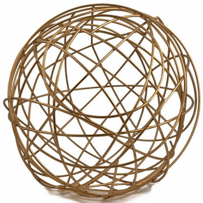 7" Gold Aluminum Decorative Orb Tabletop Sculpture HomeRoots