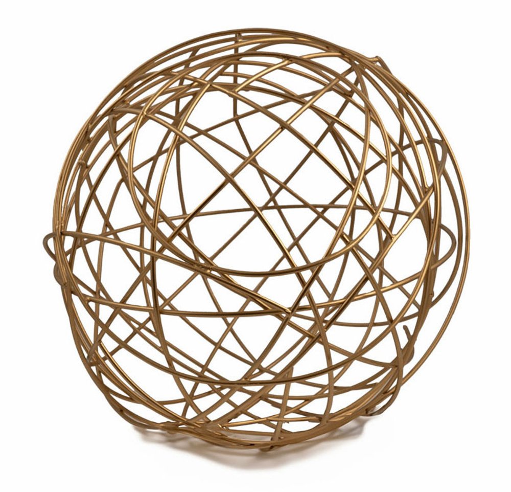 12" Gold Aluminum Decorative Orb Tabletop Sculpture HomeRoots