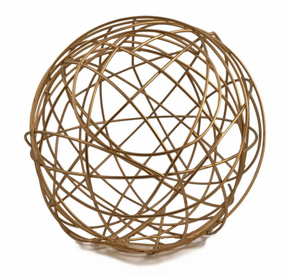7" Gold Aluminum Decorative Orb Tabletop Sculpture — view 4