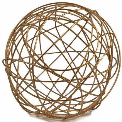 7" Gold Aluminum Decorative Orb Tabletop Sculpture HomeRoots