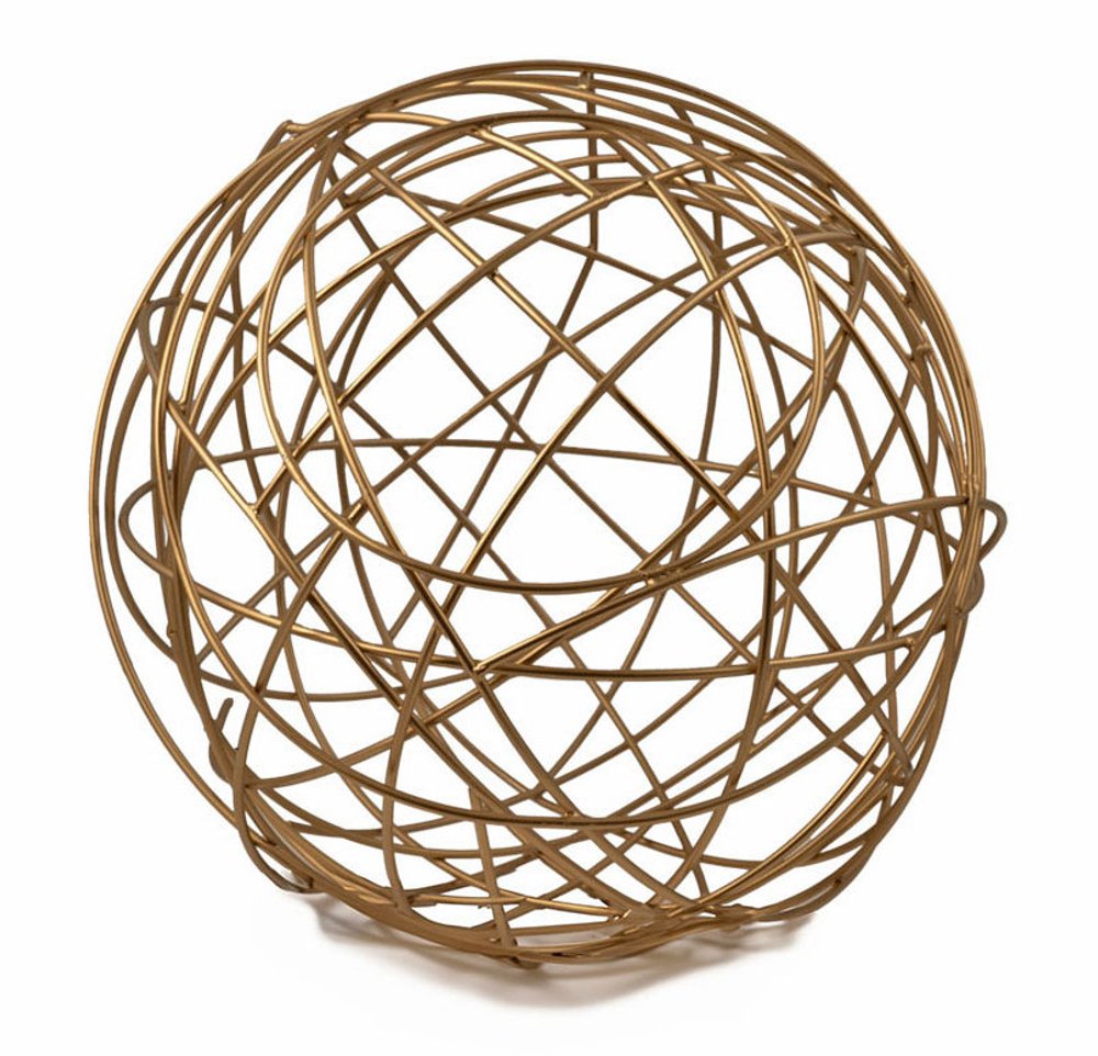 12" Gold Aluminum Decorative Orb Tabletop Sculpture HomeRoots