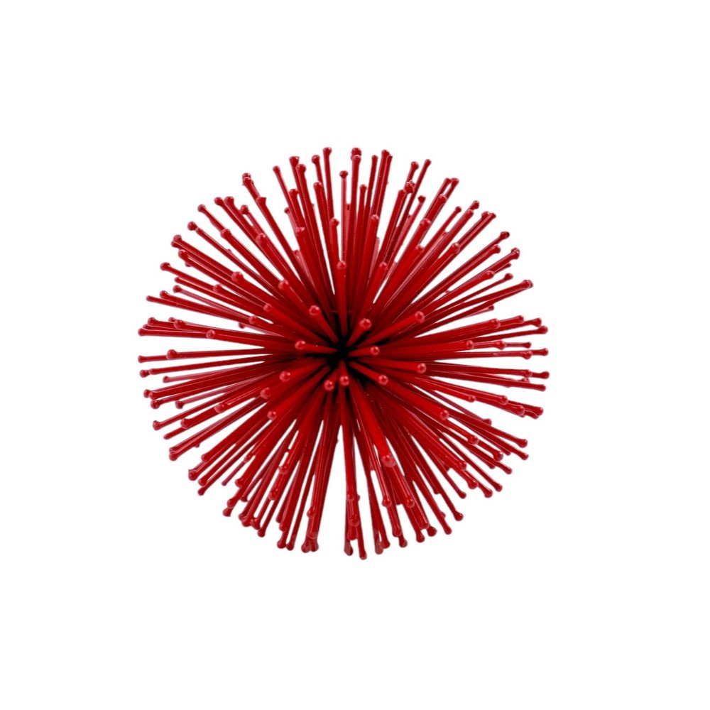 6" Red Metal Spiky Sphere HomeRoots