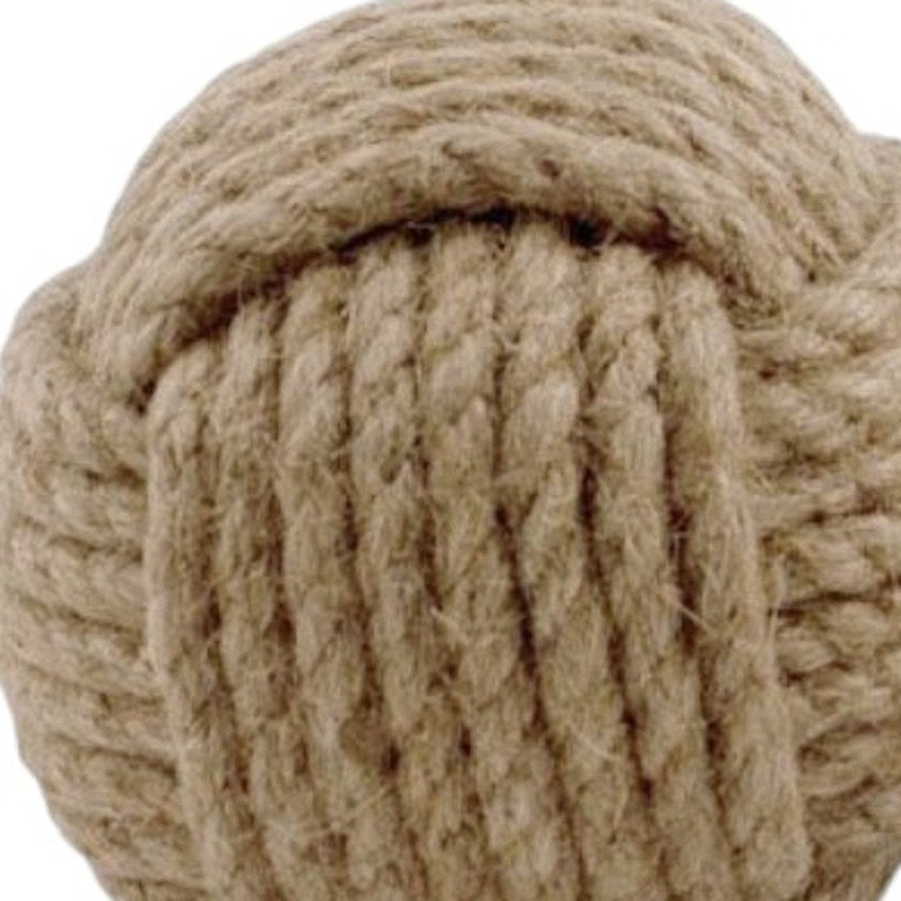 Set of Two Natural Jute Decorative Orb Tabletop Sculpture HomeRoots