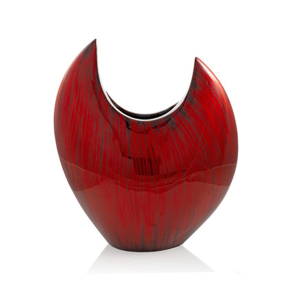 18" Red Aluminum Pointy Table Vase HomeRoots