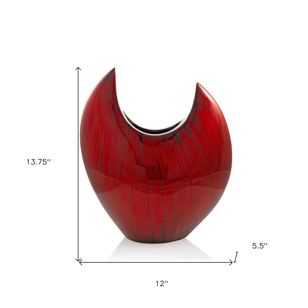 18" Red Aluminum Pointy Table Vase HomeRoots