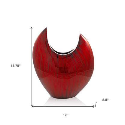 18" Red Aluminum Pointy Table Vase HomeRoots