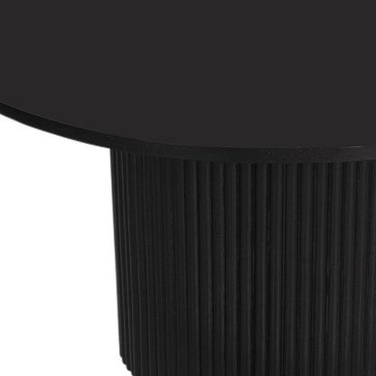 36" Black Solid Wood Round Pedestal Coffee Table HomeRoots