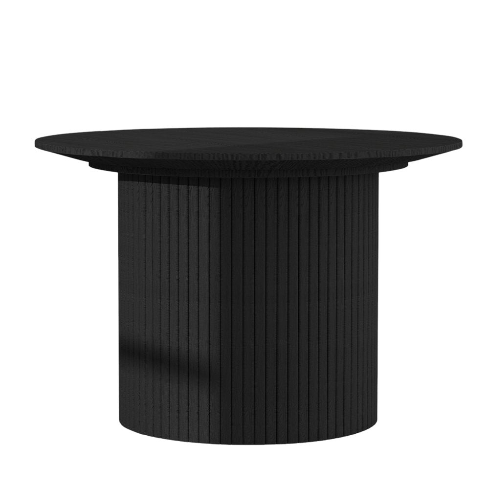 24" Black Wood Round Pedestal Coffee Table HomeRoots