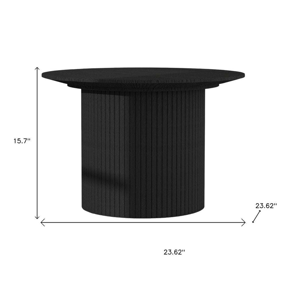 24" Black Wood Round Pedestal Coffee Table HomeRoots