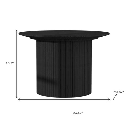 24" Black Wood Round Pedestal Coffee Table HomeRoots