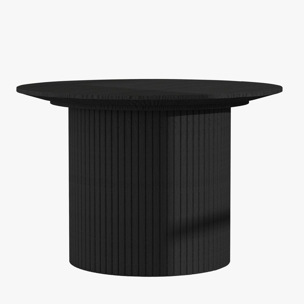 24" Black Wood Round Pedestal Coffee Table HomeRoots