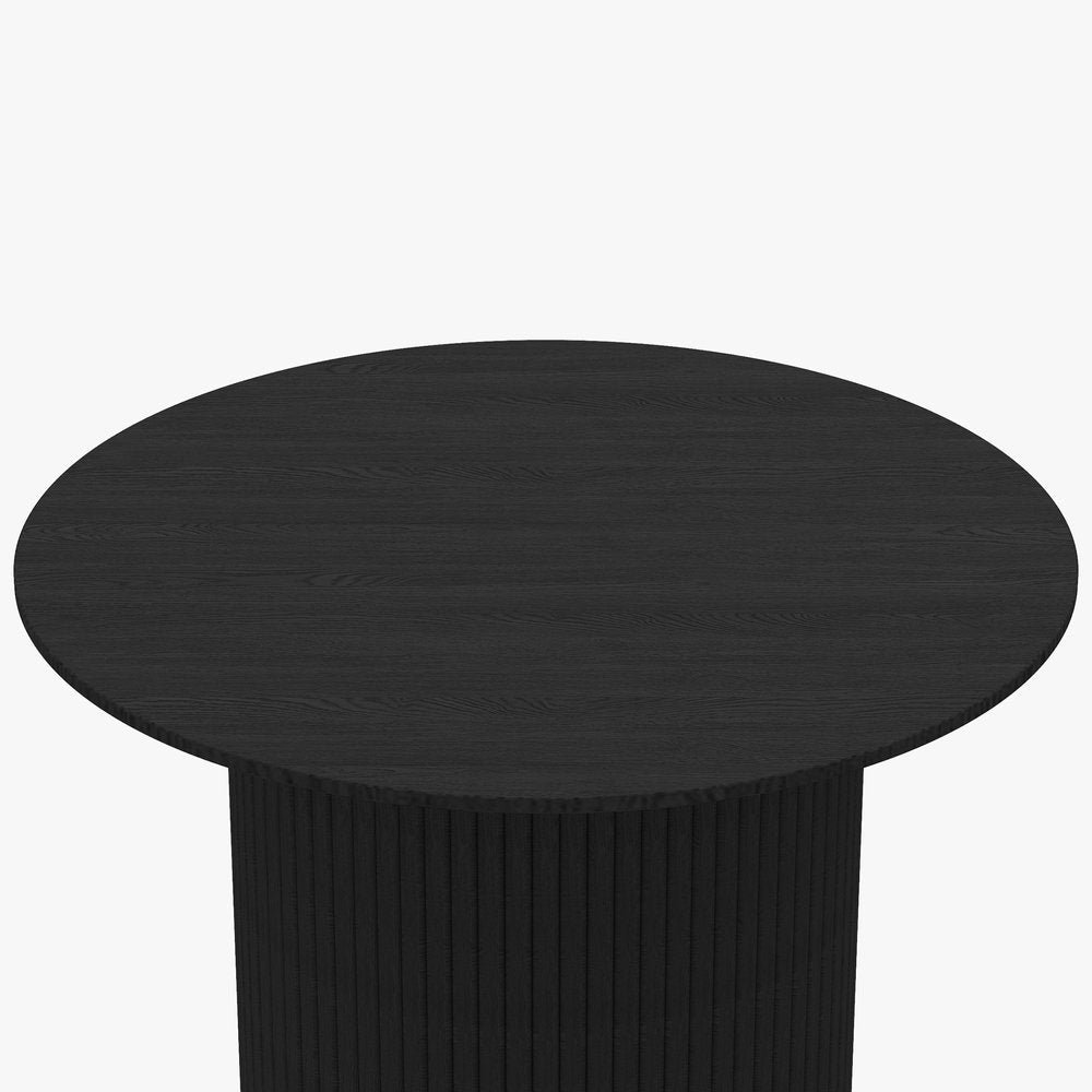 24" Black Wood Round Pedestal Coffee Table HomeRoots