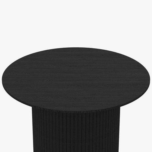 24" Black Wood Round Pedestal Coffee Table HomeRoots