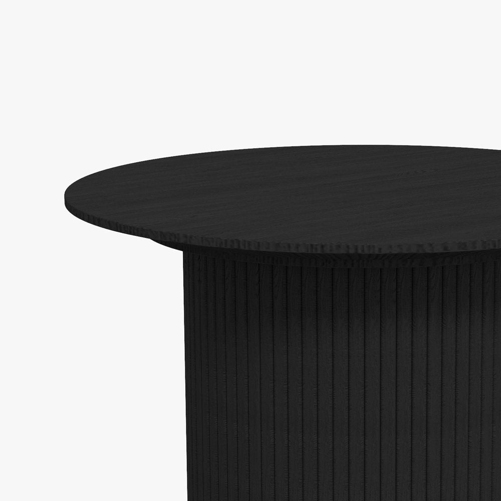 24" Black Wood Round Pedestal Coffee Table HomeRoots