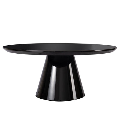 35" Black Wood Round Pedestal Coffee Table HomeRoots