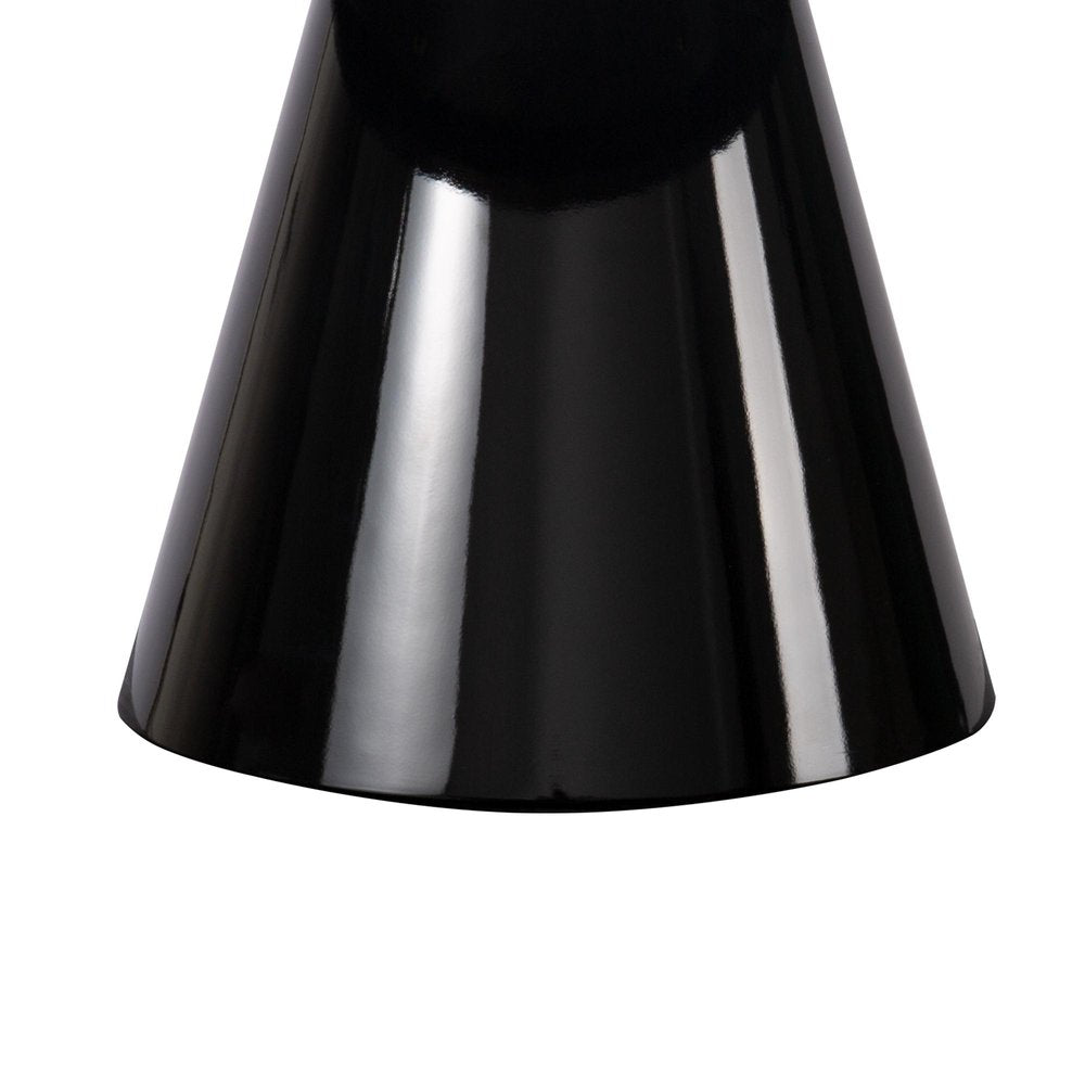 35" Black Wood Round Pedestal Coffee Table