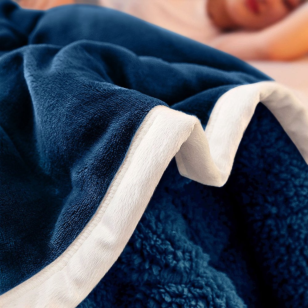 79" X 87" Black Flannel Throw Blanket — view 2