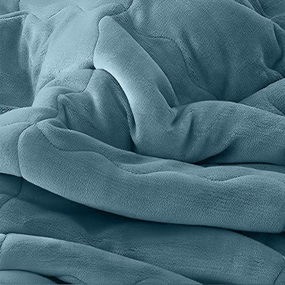 79" X 87" Blue Flannel Throw Blanket — view 4