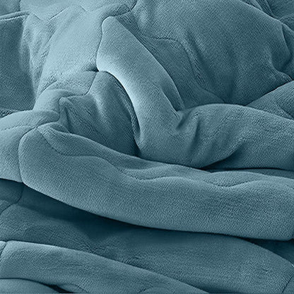 79" X 87" Blue Flannel Throw Blanket