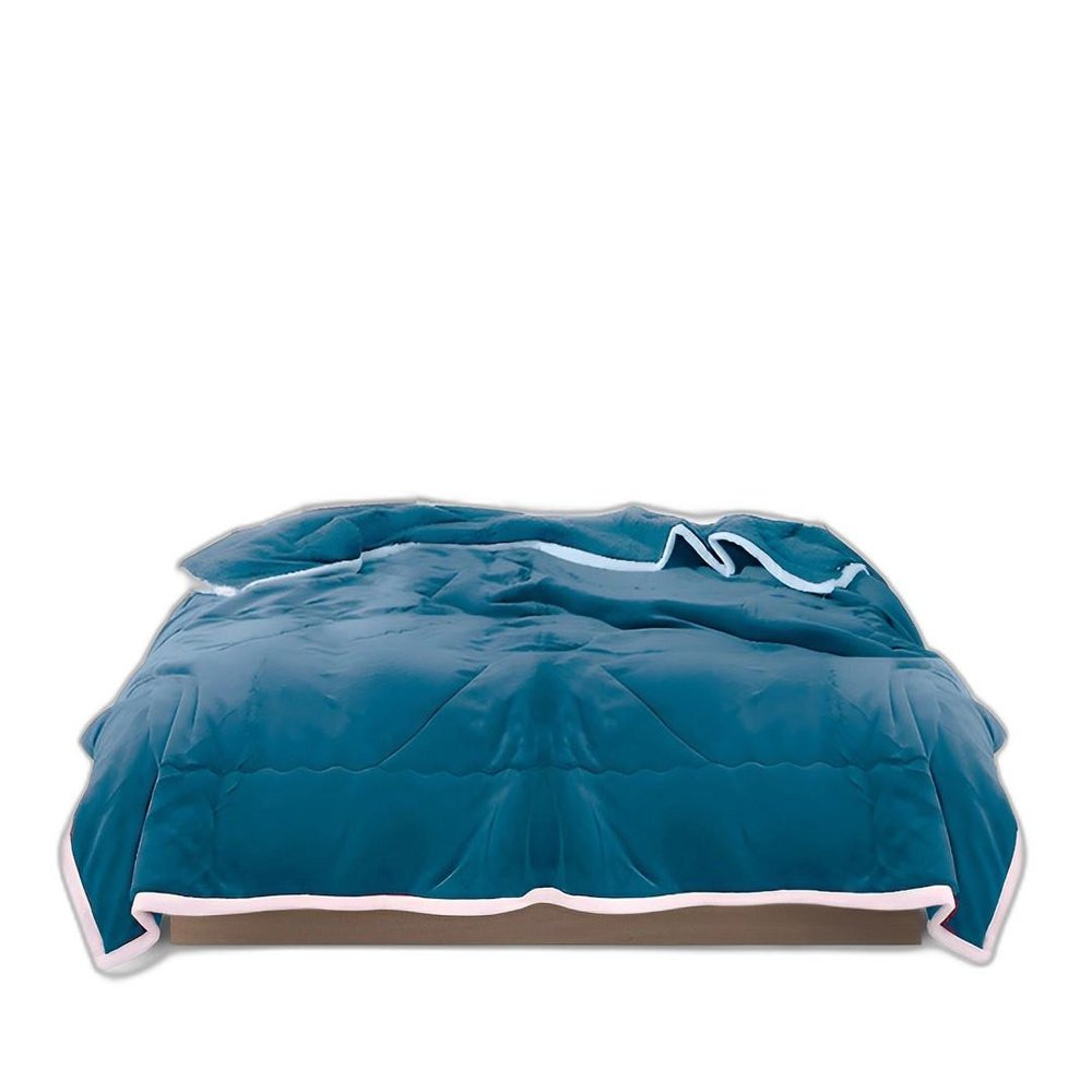 79" X 87" Blue Flannel Throw Blanket — view 5