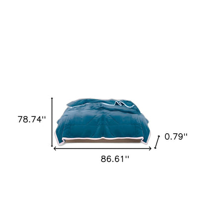 79" X 87" Blue Flannel Throw Blanket