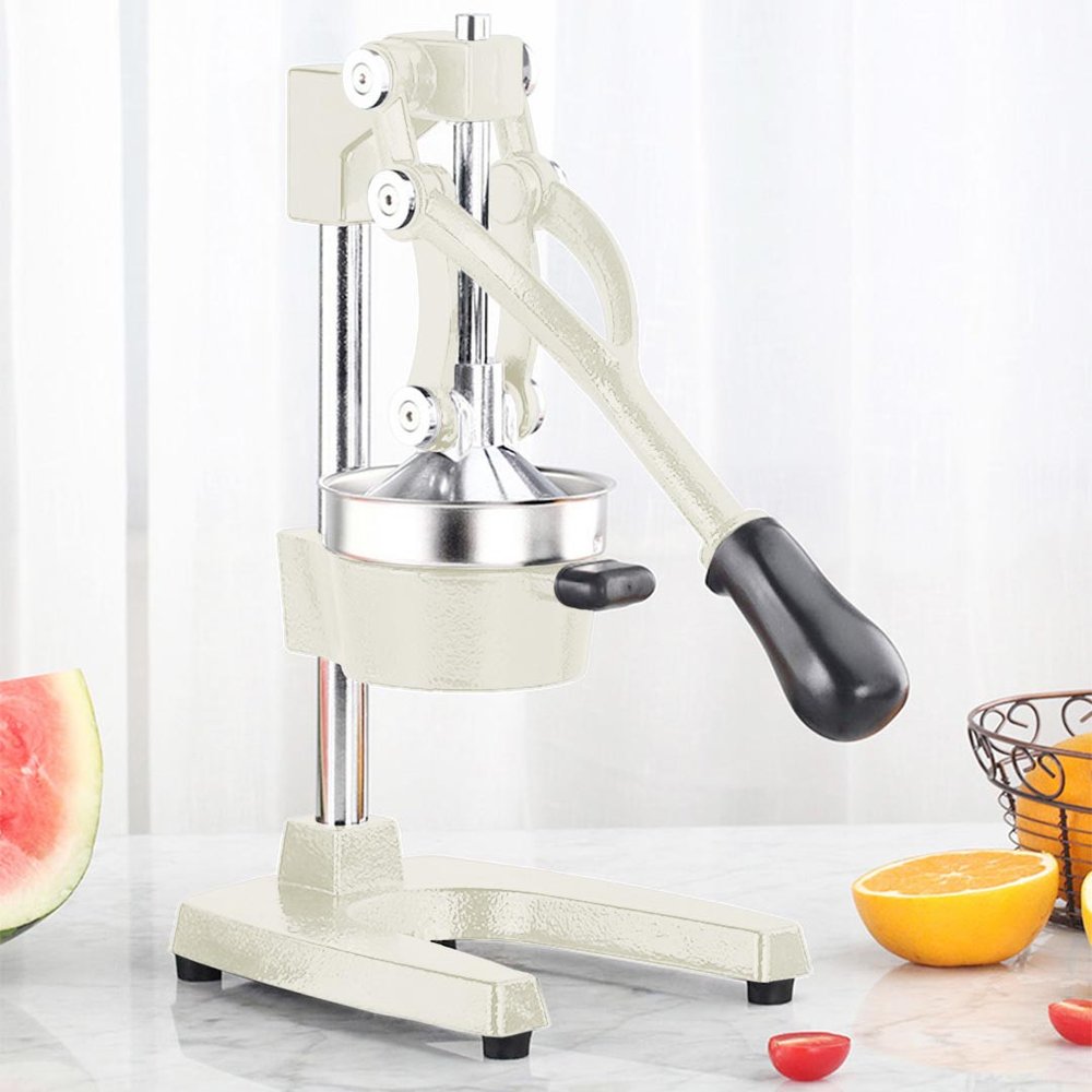 7" White Black And Silver Stainless Steel Manual Juicer — view 2