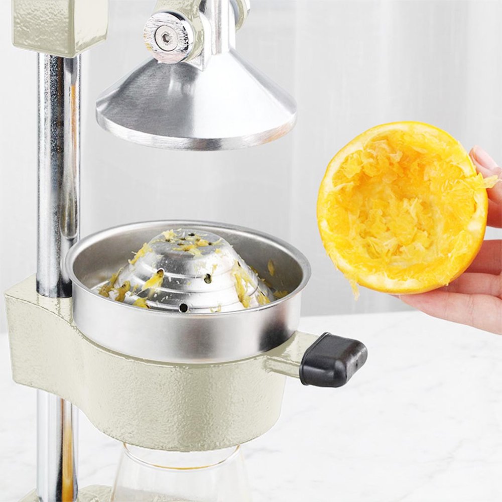 7" White Black And Silver Stainless Steel Manual Juicer — view 3