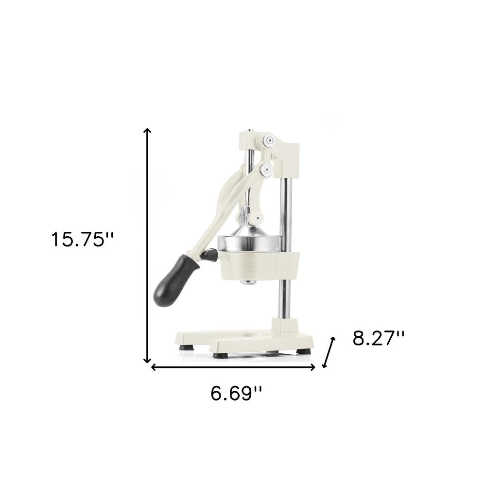 7" White Black And Silver Stainless Steel Manual Juicer — view 7