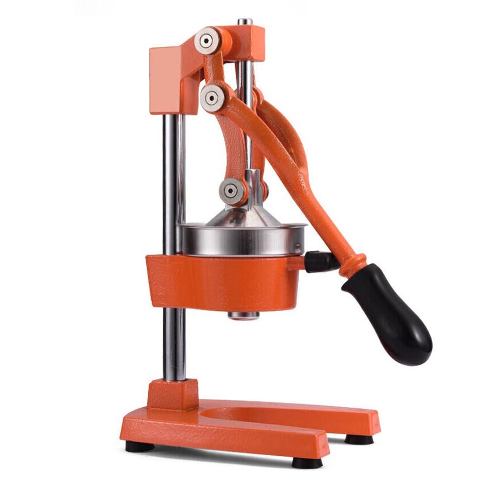 7" Orange Cast Iron Manual Juicer — view 5