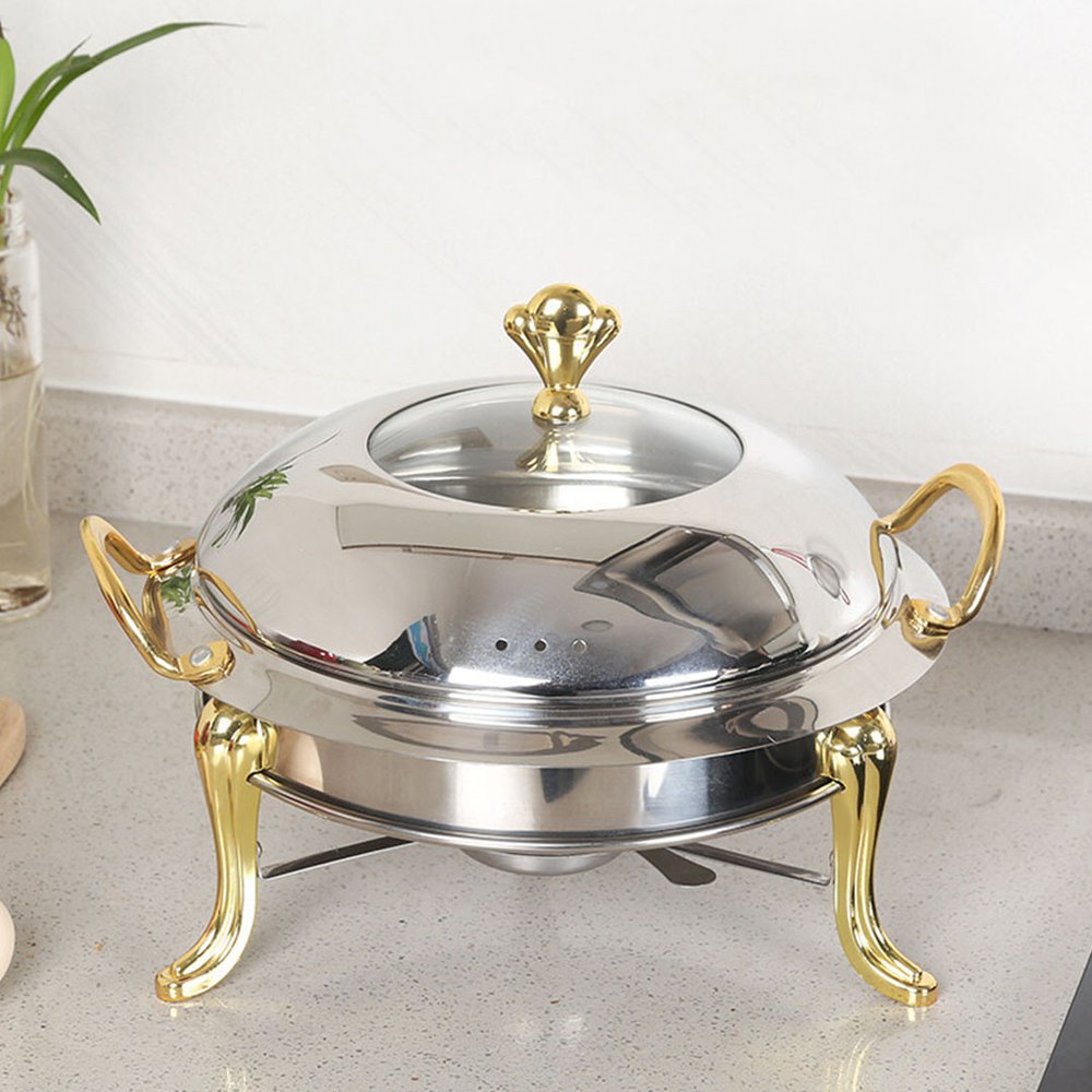 11" Silver Stainless Steel Chafing Dish With Stand — view 2