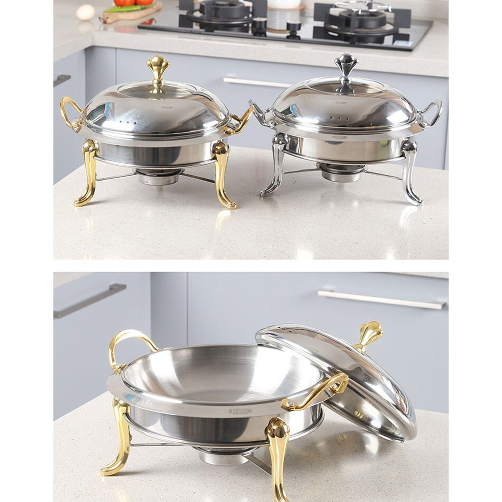 11" Silver Stainless Steel Chafing Dish With Stand — view 3
