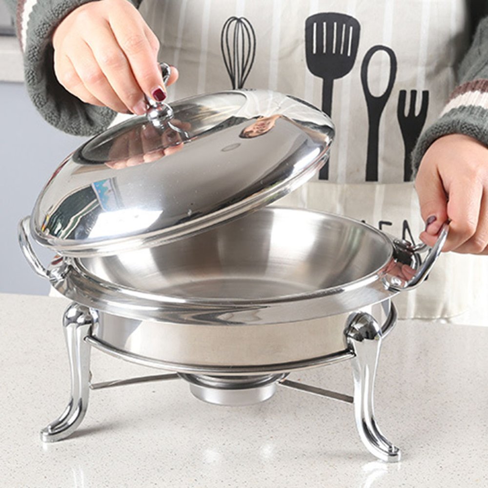 11" Silver Stainless Steel Chafing Dish With Stand — view 5