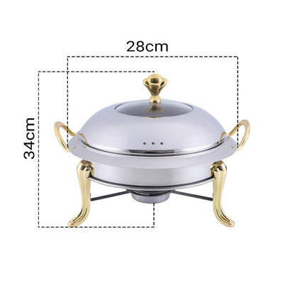 11" Silver Stainless Steel Chafing Dish With Stand