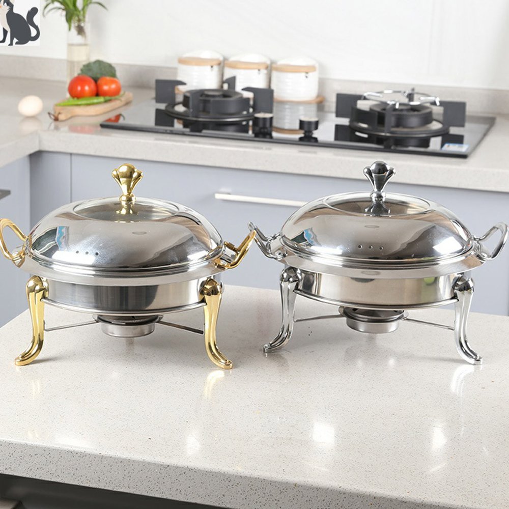 11" Silver Stainless Steel Chafing Dish With Stand — view 9