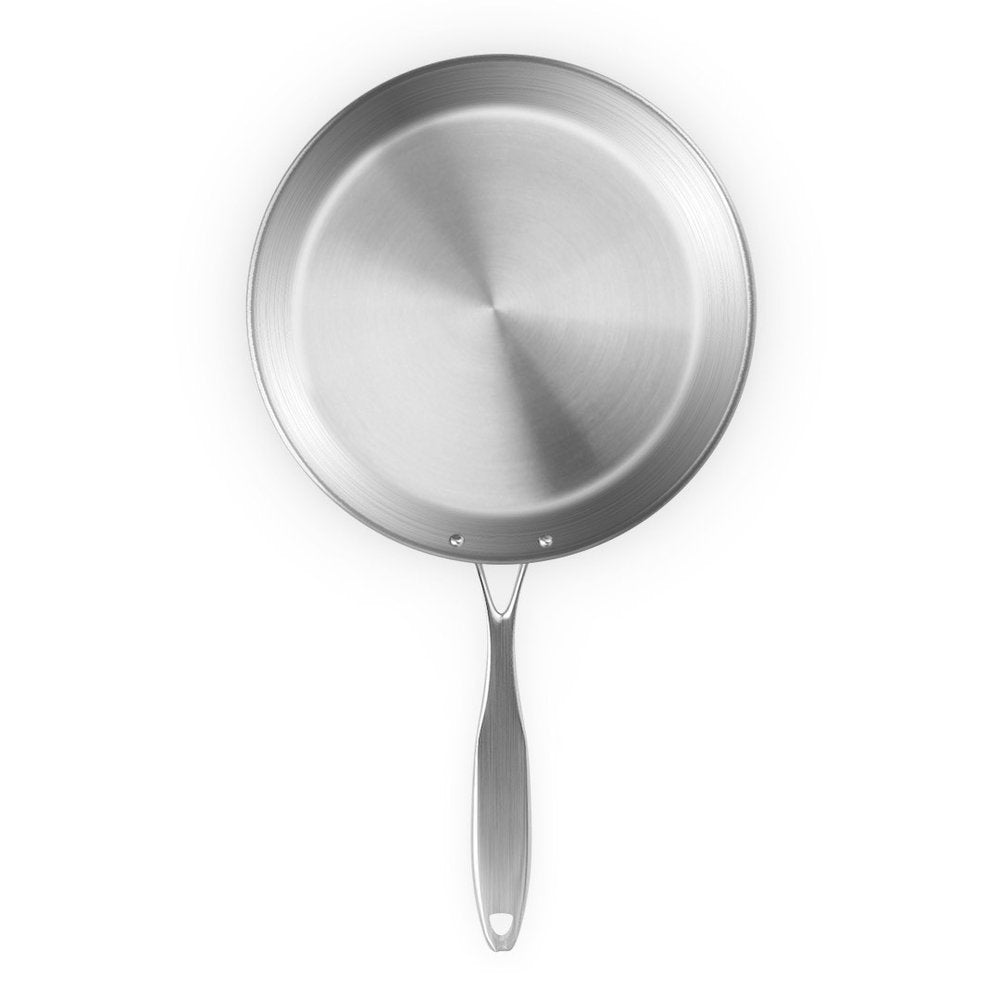 14" Silver Stainless Steel Frying Pan