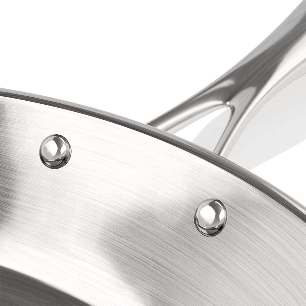 14" Silver Stainless Steel Frying Pan — view 7