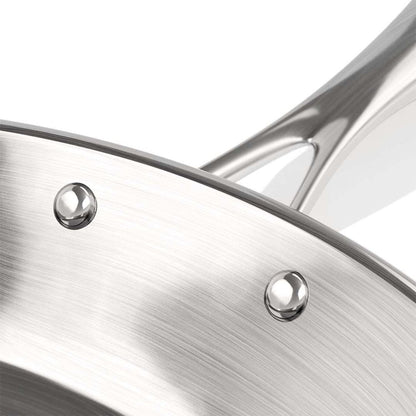 14" Silver Stainless Steel Frying Pan