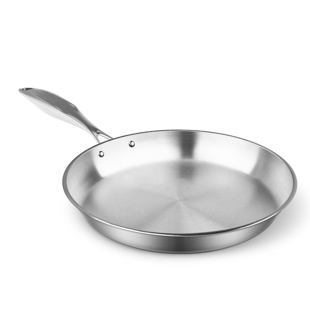 14" Silver Stainless Steel Frying Pan — view 17