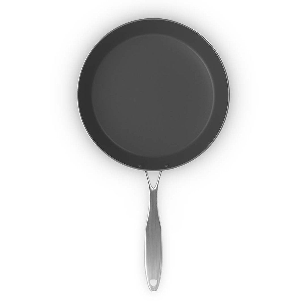 9" Black And Silver Stainless Steel Frying Pan — view 6