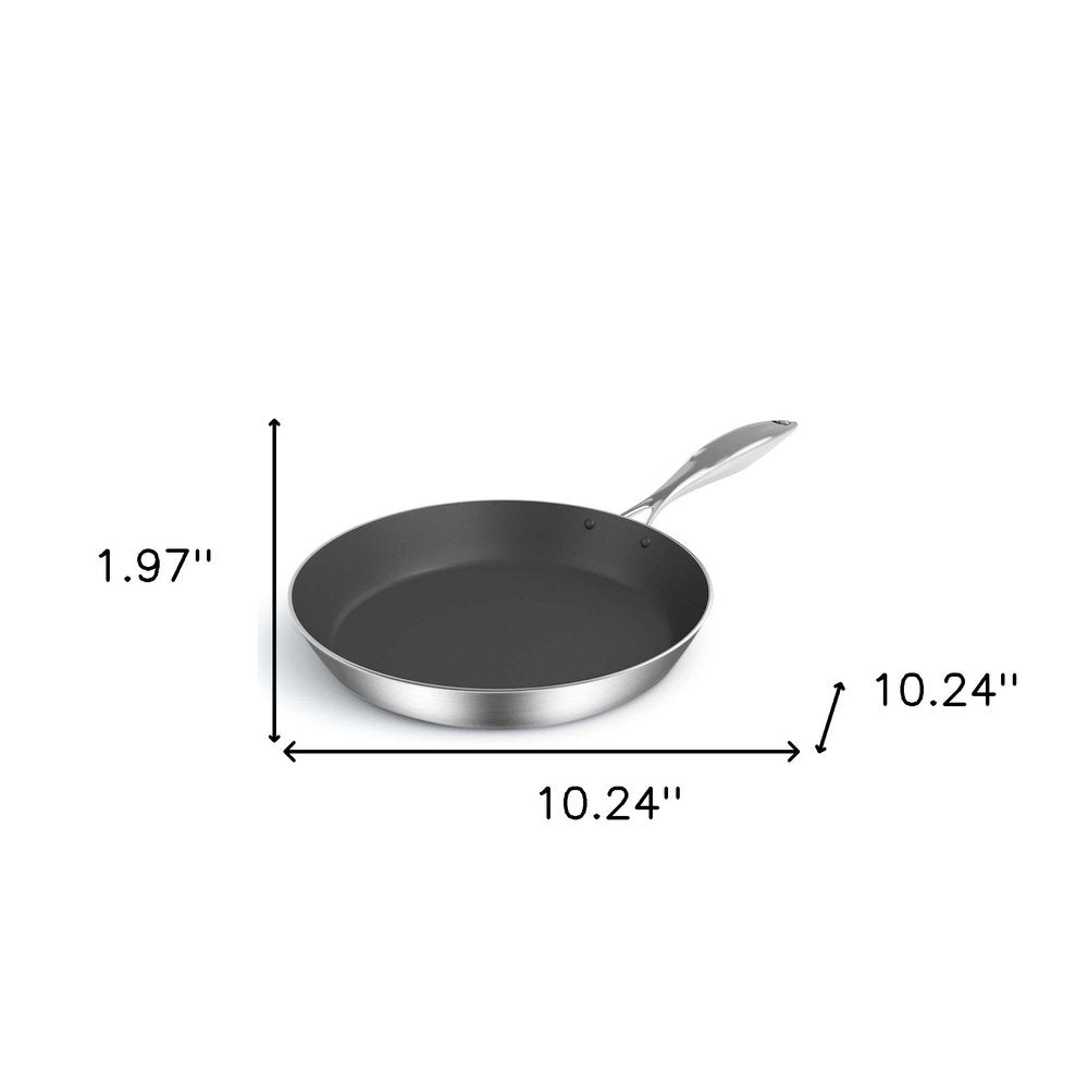 10" Black And Silver Stainless Steel Frying Pan — view 8