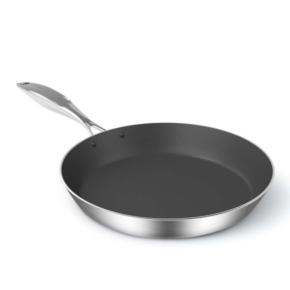 10" Black And Silver Stainless Steel Frying Pan — view 7