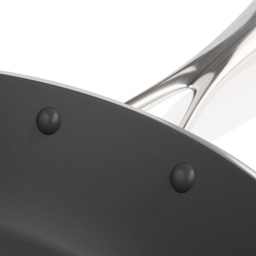 14" Black And Silver Stainless Steel Frying Pan — view 4