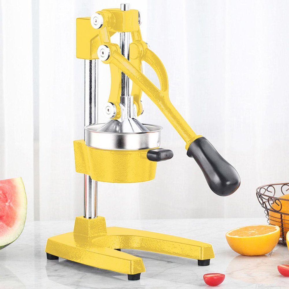 7" Yellow Black And Silver Stainless Steel Manual Juicer — view 2
