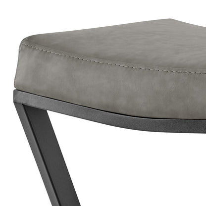 26" Gray And Black Faux Leather And Iron Backless Counter Height Bar Chair HomeRoots