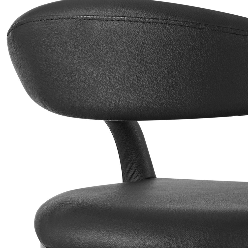 26" Black Faux Leather And Iron Low Back Counter Height Bar Chair HomeRoots