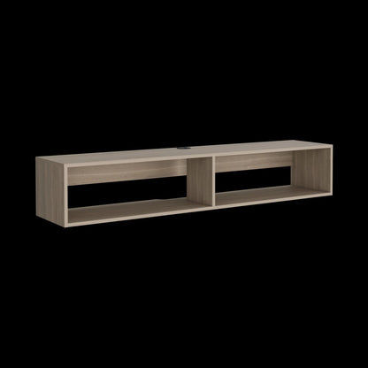 59" Beige Floating Mount TV Stand HomeRoots