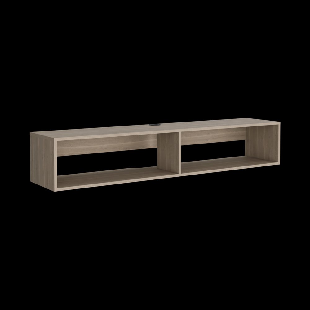 59" Beige Floating Mount TV Stand HomeRoots