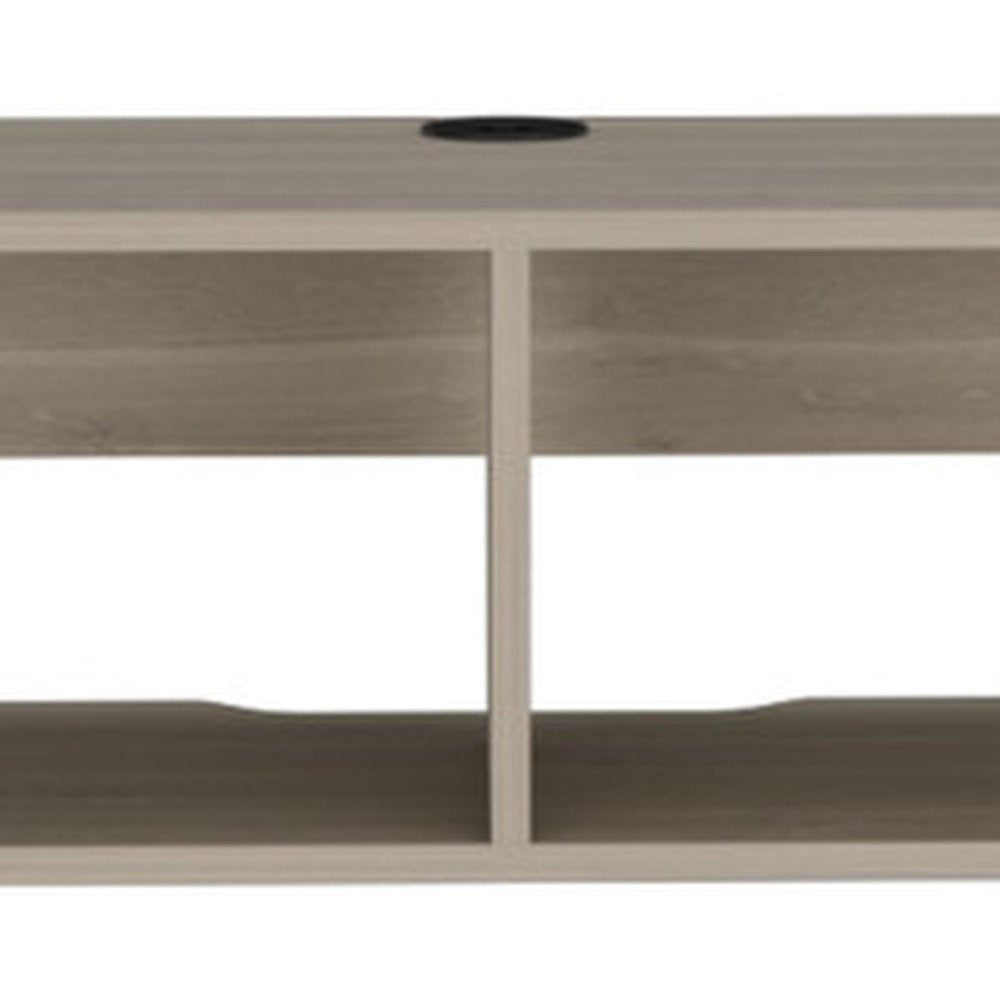 59" Beige Floating Mount TV Stand HomeRoots